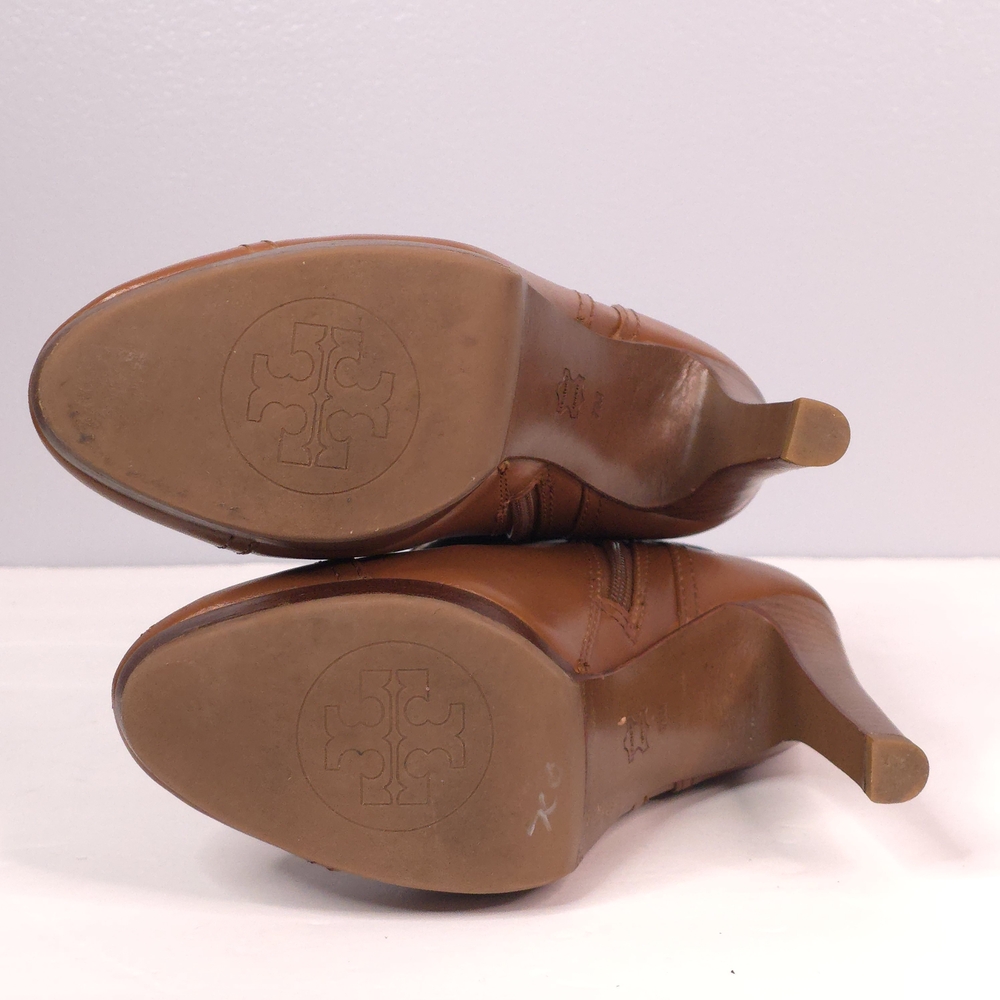 Tory Burch Cognac/Navy Belinda Ankle Bootie - Picture 2 of 12